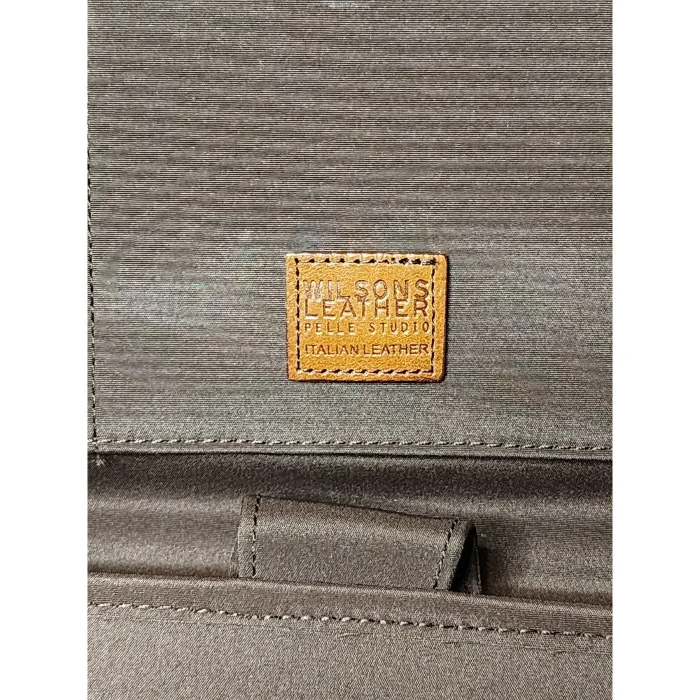 NEW! WILSON's ZIPPER PEBBLE BROWN PELLE STUDIO WORK BUSINESS PORTFOLIO